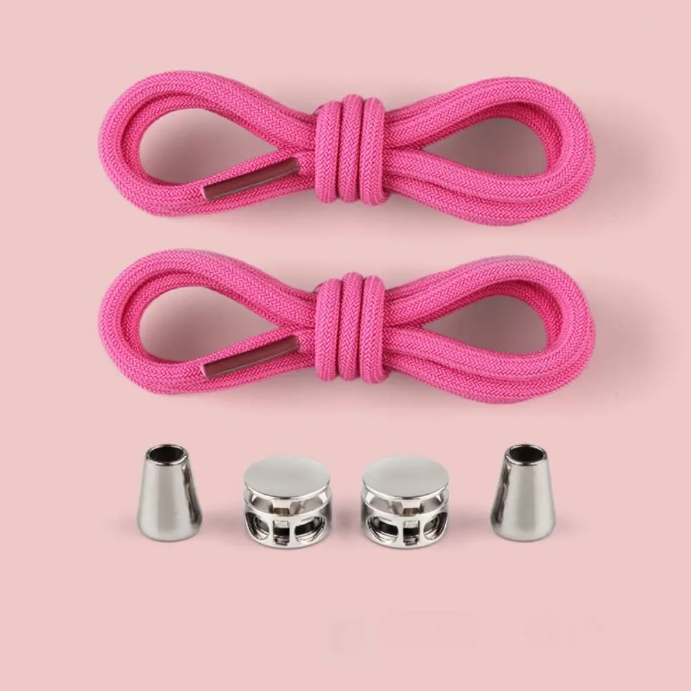 

1Pair Shoe Strings Locking No Tie Shoelaces Stretching Rubber Bands Metal Lock Laces Man Women Sneakers Quick Shoelaces