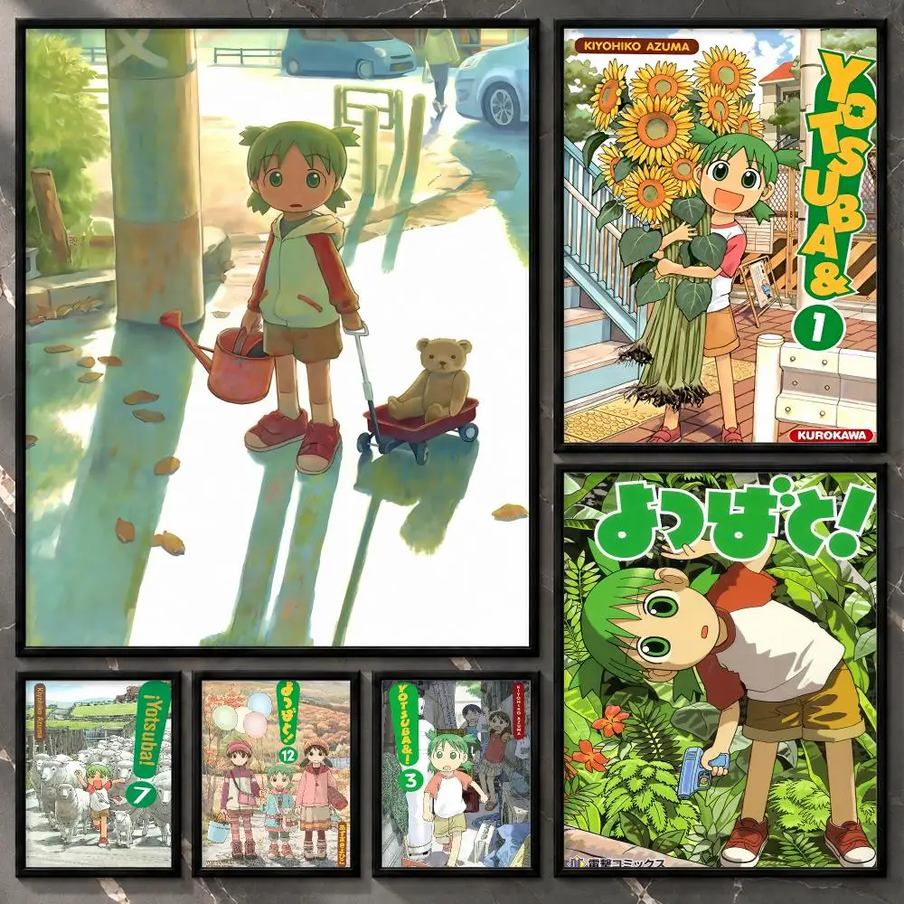 Stylized Colorful Dramatic Collectible Anime Character Yotsuba&! Poster Aesthetic Unframed Wall Prints for Bedroom & Living Room