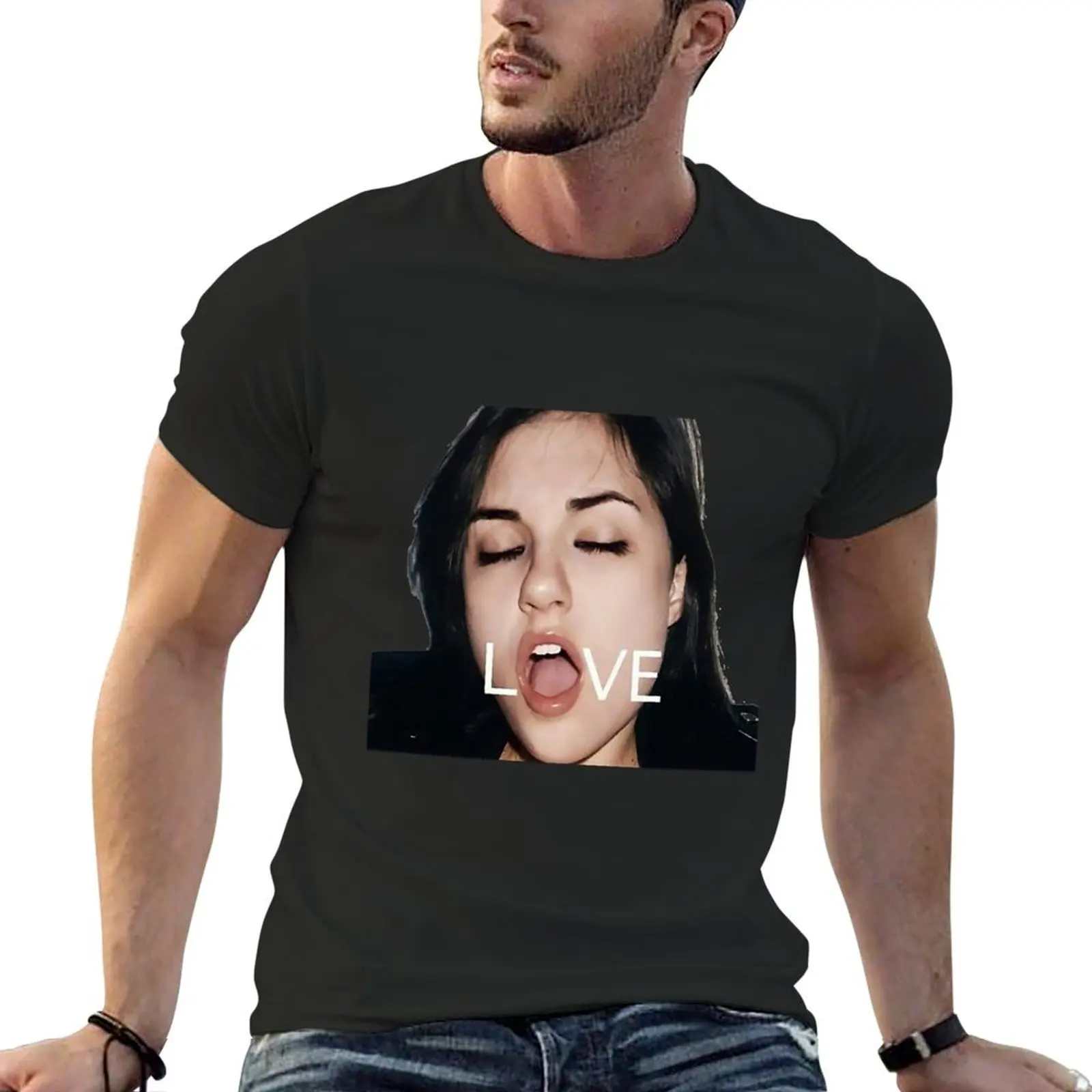 

Sasha Grey Love T-shirt summer clothes graphics quick-drying anime clothes heavyweight t shirts for men