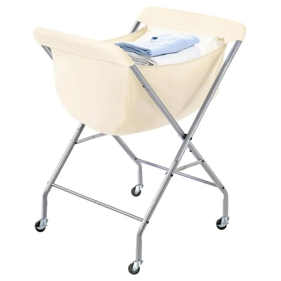 

Laundry Cart with Wheels, 33H Easy Rolling Laundry Hamper with Removable Liner Bag, Sturdy Metal Frame Clothes Basket with 4 Cas