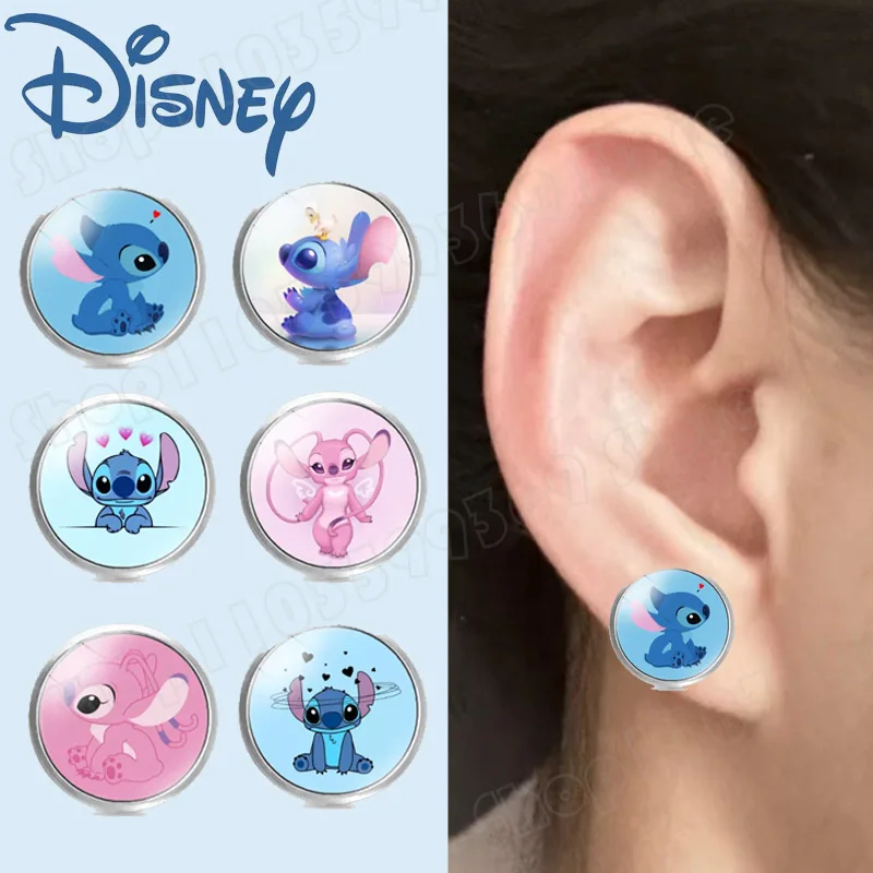 

Cartoon Disney Stitch Earrings Cute Stich Ear Pendants Metal Earring Delicate Fashion Jewelry Accessories Woman Girl Gift