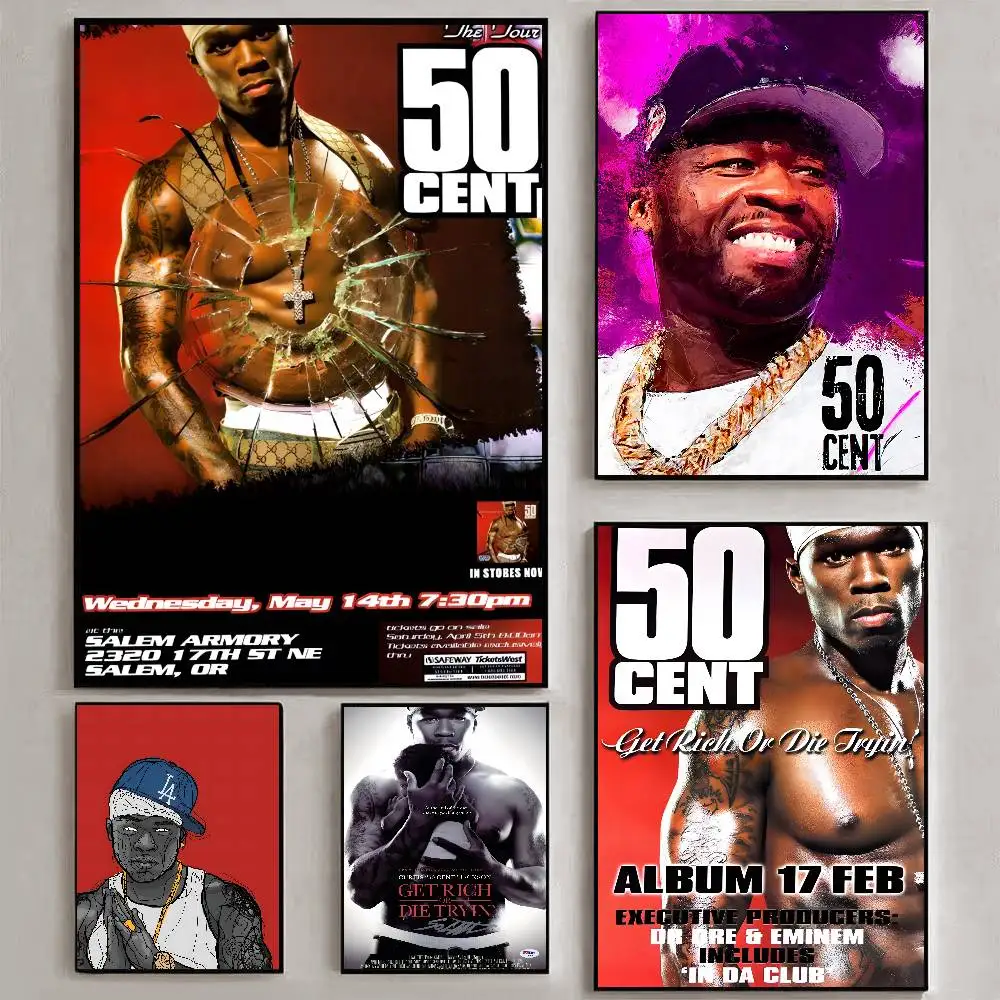 Pop Hip Hop Rapper 50 Cent 21 Savage Poster Art HD Canvas Advanced Aesthetic Printing Paper Wall Art for Living Room Home Decor