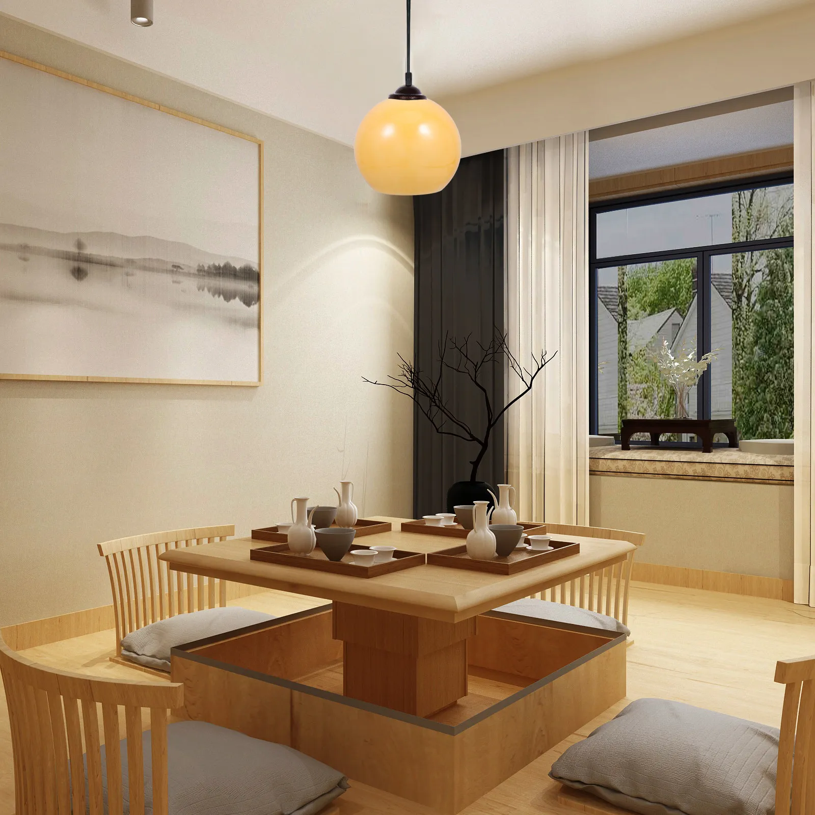

Round Dual-Hole Warm Color Glass Lamp Shade for E27 Pendant Light Replacement Lamp Globe Glass Shade DIY Lighting Accessory