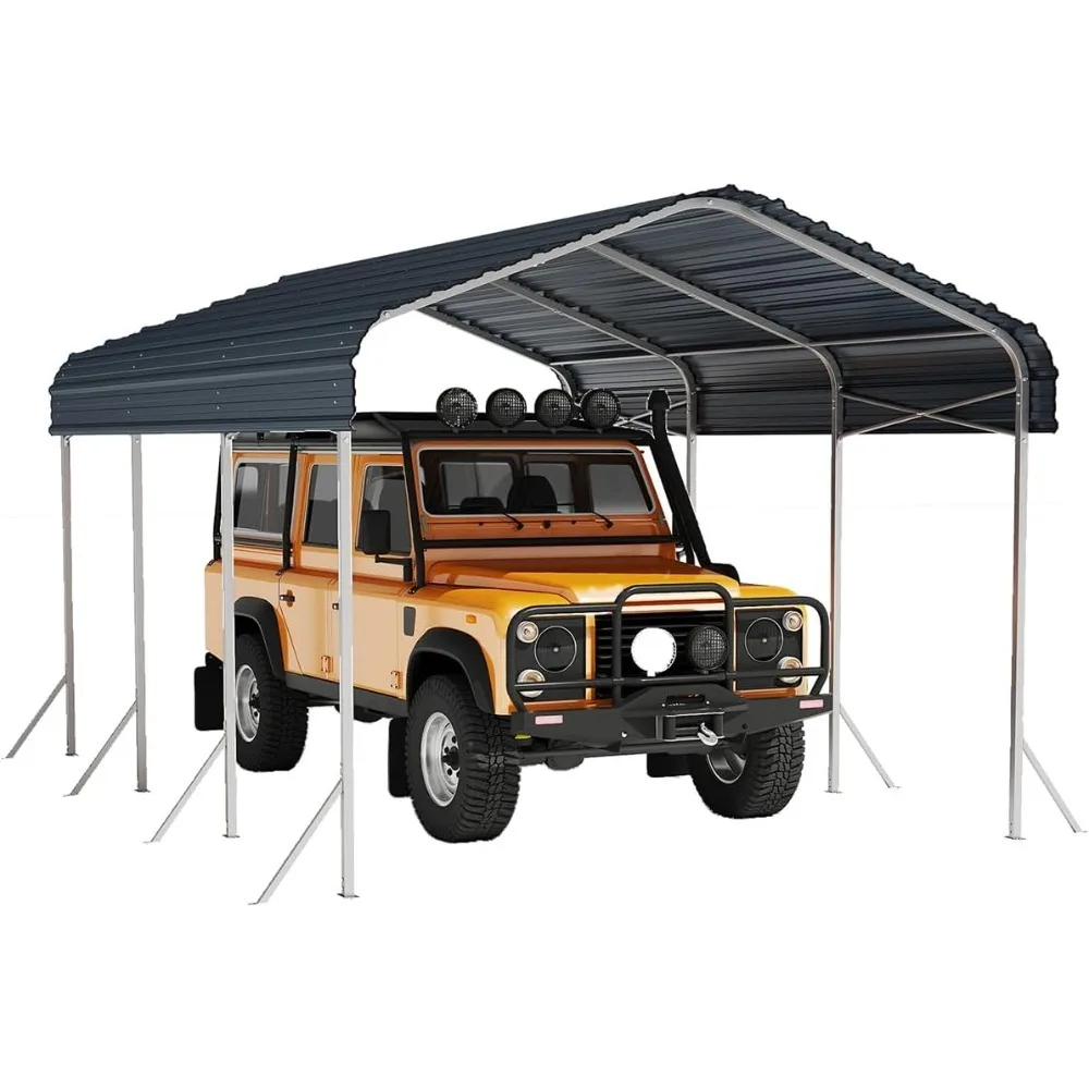 

Metal Carport, Heavy-duty Carport, with Reinforced Frame and Roof, 10x15 Feet