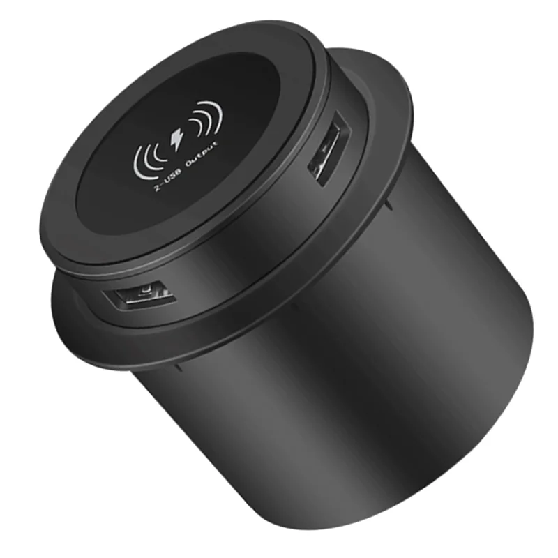 شاحن SCLS اللاسلكي السريع - شاحن لاسلكي سريع مدمج لسطح المكتب مع منفذ USB بقدرة 30 وات عالمي