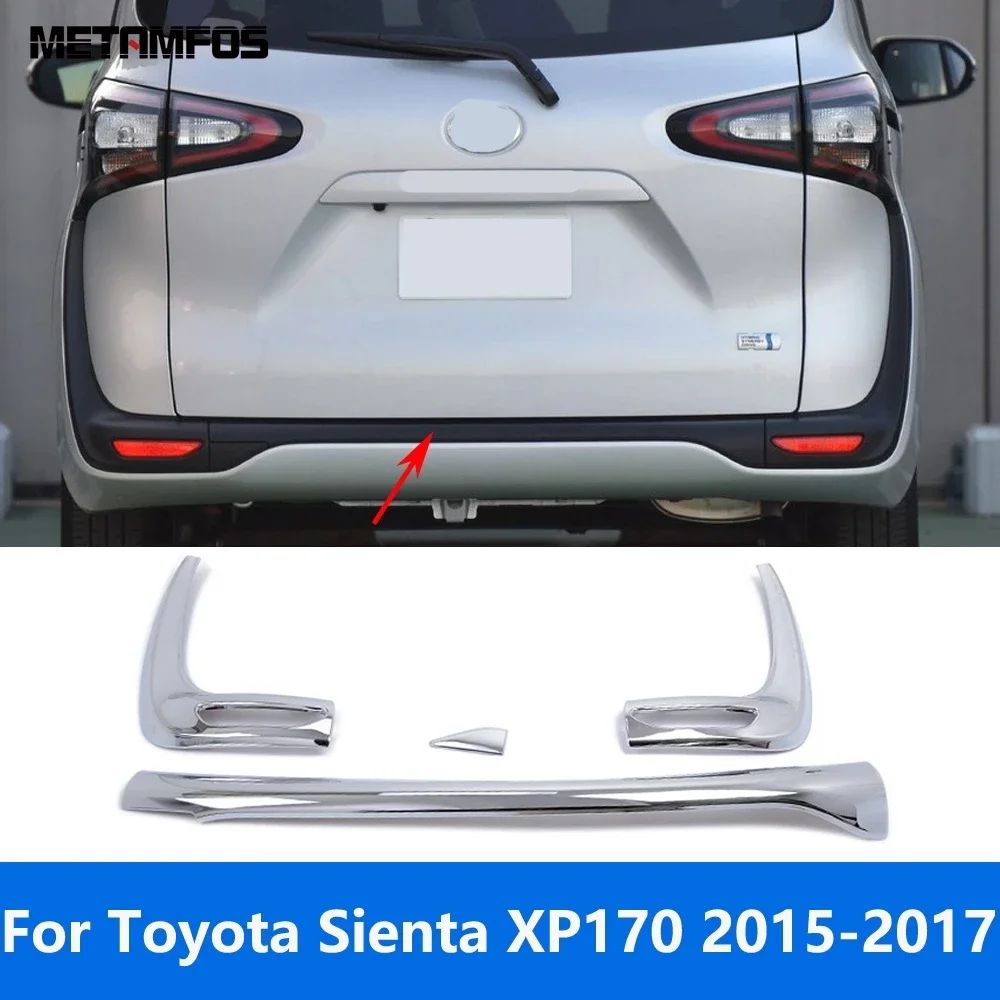 For Toyota Sienta XP170 2015 2016 2017 Chrome Rear Fog Light Cover Trim Tail Body Kit Spoiler Diffuser Protector Accessories