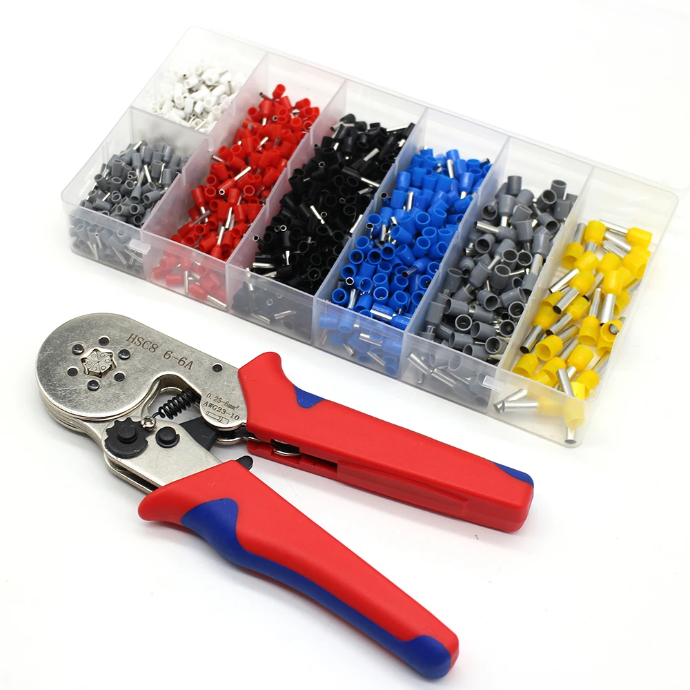 

Crimping Pliers Tubular Terminal Hand Tools HSC8 6 - 6A 0.25 - 6mm2 Electrical Mini Wire Ferrule Clamp Kit