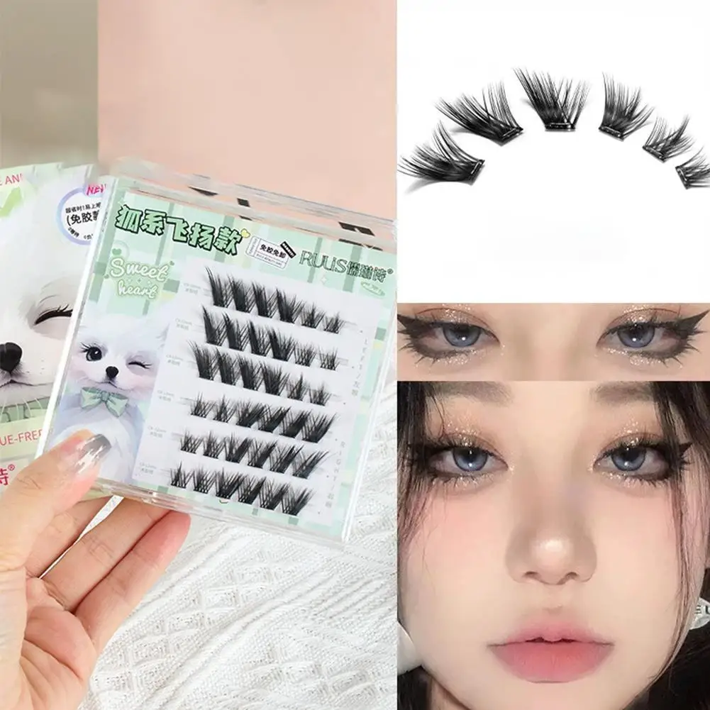 

1set Glue-free Ultra-thin False Eyelashes Natural Noglue Eyelashes Segmented Curl Eyelash Clusters Eyelash Glue Manga Lashes