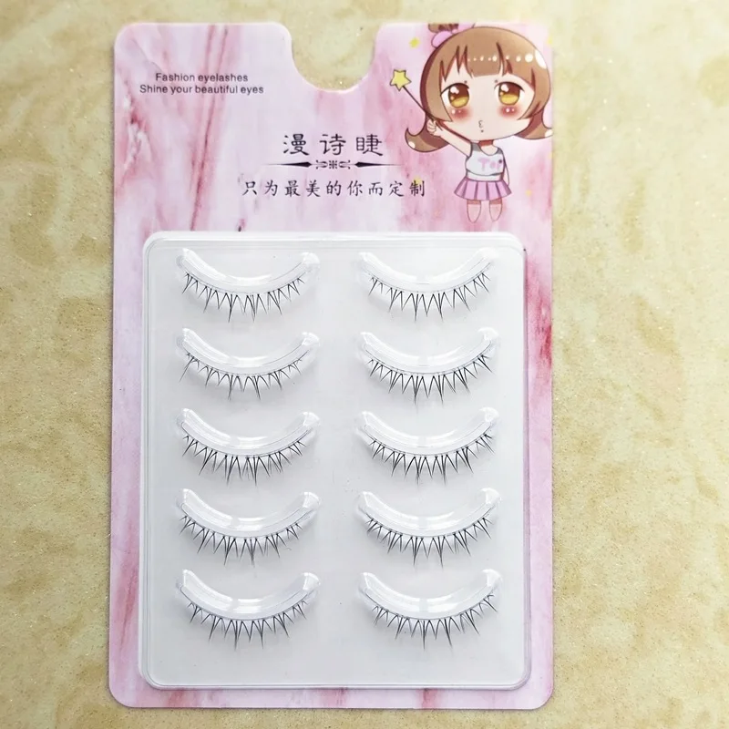 Make-up-Set für untere Wimpern, 5 Paar 3D-Wimpernverlängerungen mit natürlichem Aussehen, für untere Wimpern, Cosplay – Detail 3