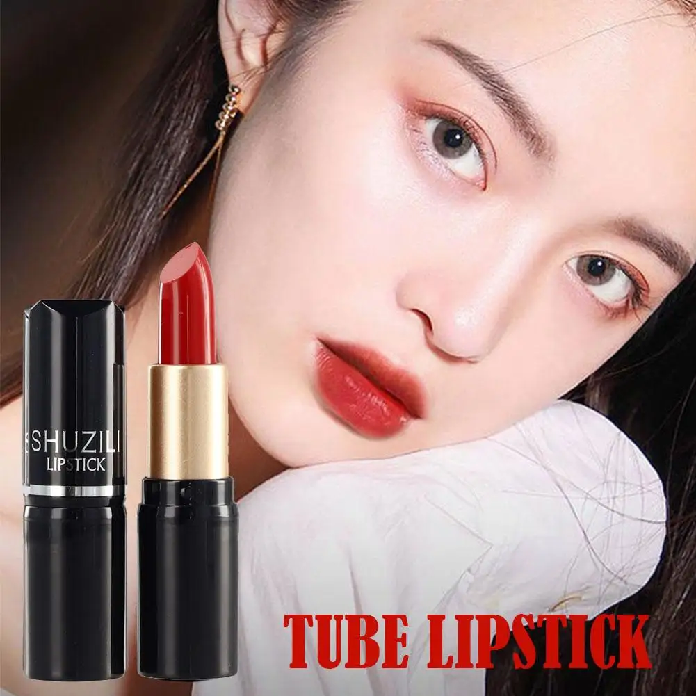 12-color Round Tube Lipstick Lasting Nourishing Lip Line Anti-drying Waterproof Quick-drying Non-stick Cup Lasting Lip Gloss