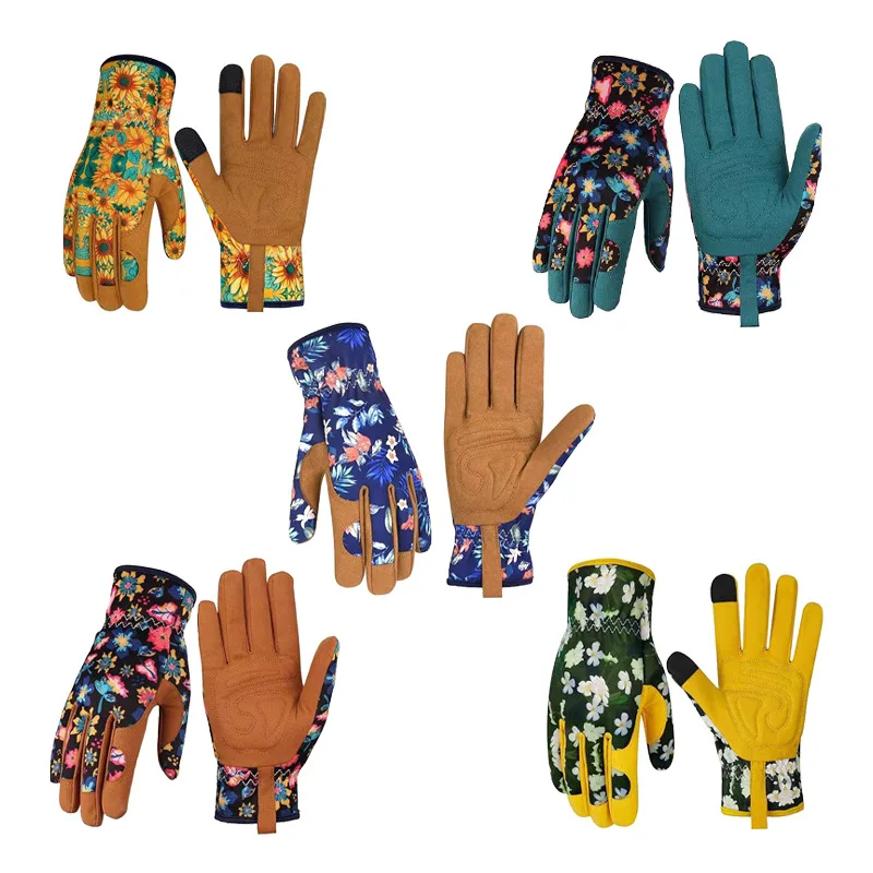 Microfiber Printed Gloves for Planting Weeding Horticultural Stinger Resistant Bush Non-slip