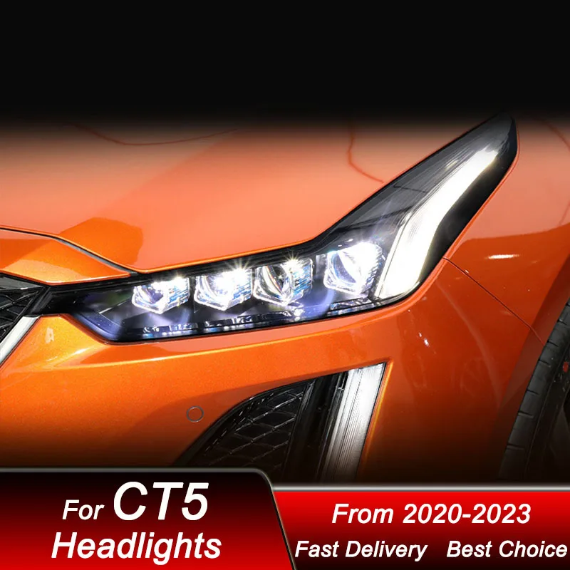 

Car styling Headlights For Cadillac CT5 2020-2023 new style full LED Headlamp Assembly Upgrade Projector Lens Accessories Kit