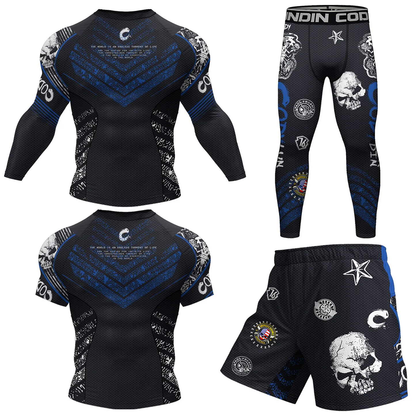 Men's Sportswear Basketball Jersey Compression Running Training Tracksuit MMA BJJ Boxing Rashguard Workout Gym Fitness Clothing