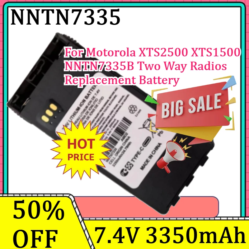 

For Motorola XTS2500 XTS1500 NNTN7335B Two Way Radios Replacement Battery New 7.4V 3350mAh NNTN7335 Li-ion Battery