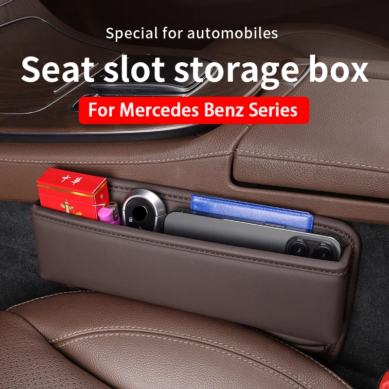 Car Seat Crevice Storage Organizer Box for Mercedes Benz A C E S G Class GLC CLE CLA Car Gap Filling Box Interior Accessories