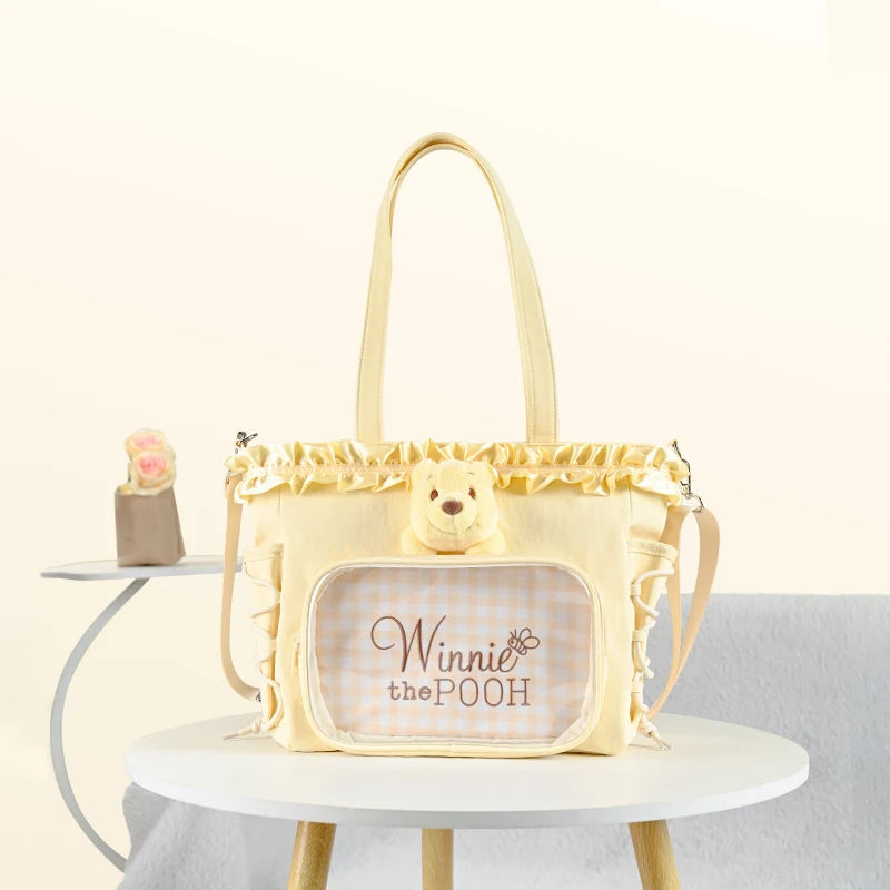 Offizielle Disney Winnie The Pooh Ita Bag – Anime Convention Tote mit klarem Fenster für Pin Display, Bestseller Anime Girl Geschenk