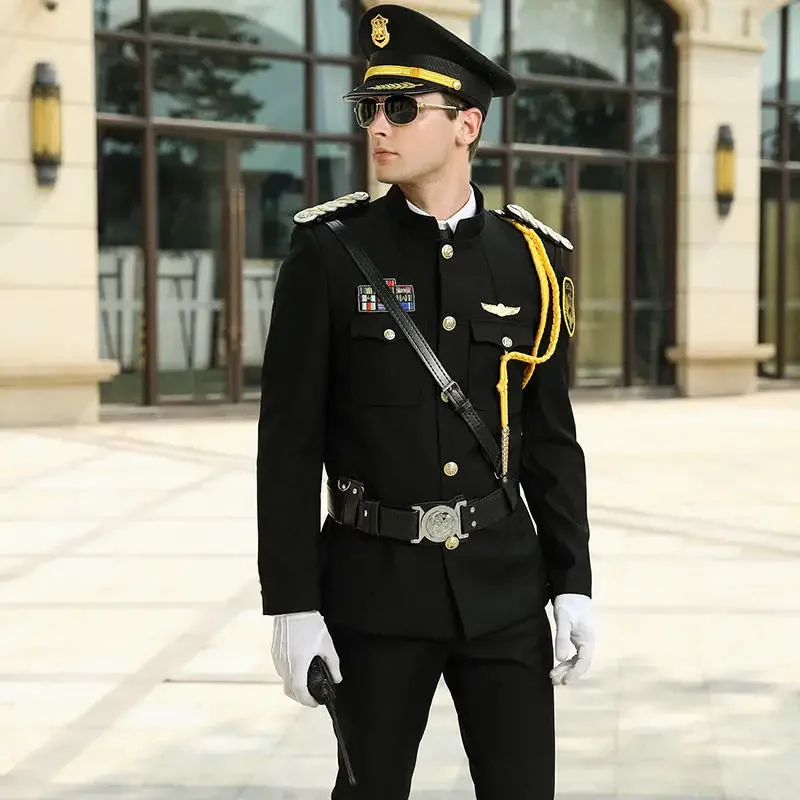 新デザインコートパンツ立ち襟セキュリティワークスーツセット不動産売上部コンシェルジュ服ユニフォーム