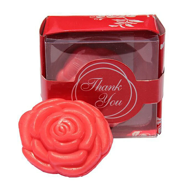 48g Valentine\'s Day Natural Organic Soap Romantic Rose Handmade Essential Oil Soap Small Gifts For Holiday Events