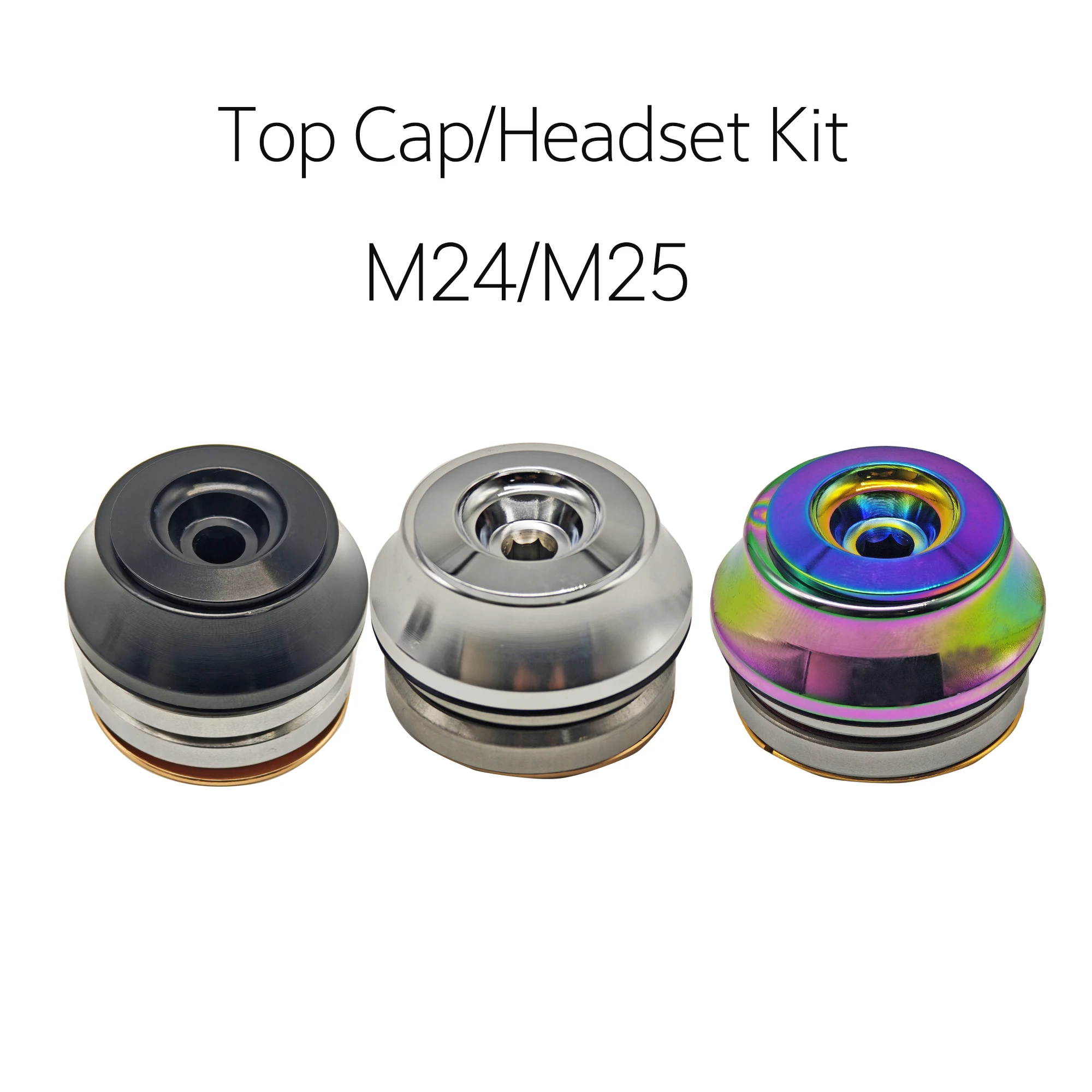 

Internal-Thread Aluminum Fork Top Cap & Headset Kit for BMX Freestyle Bikes | M24 & M25 Sizes