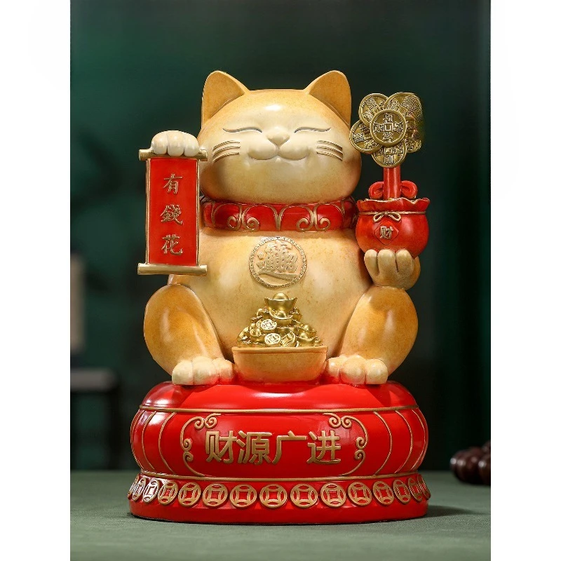 Color copper cat ornament, home furnishing, living room entrance decoration