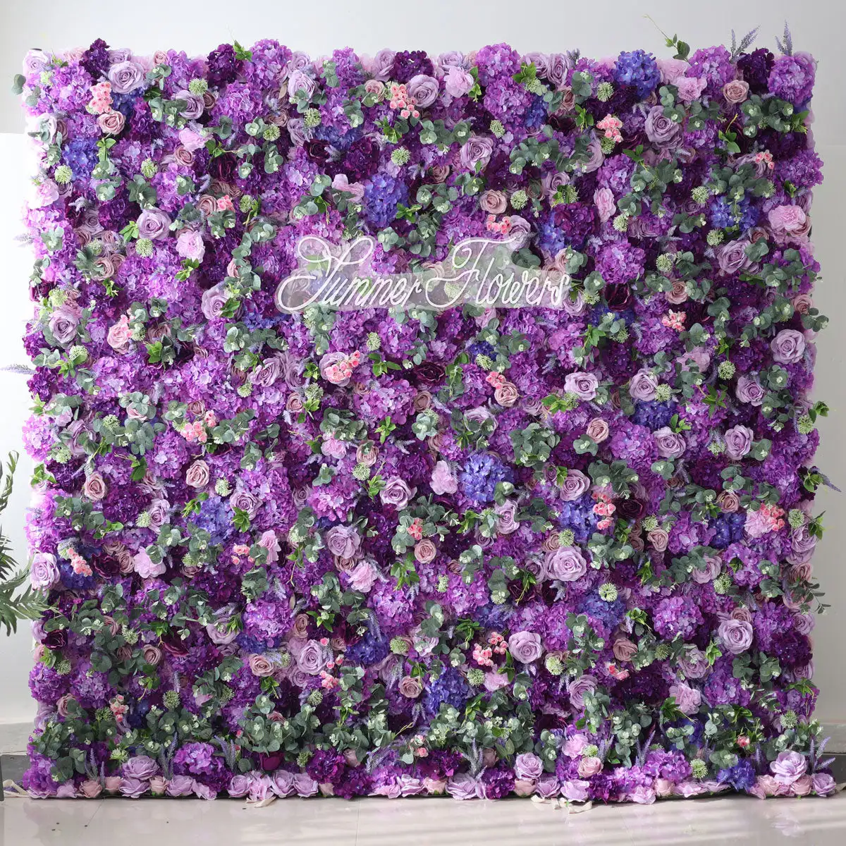 3D Royal Series Purple rose flower wall Arrangement Wedding Backdrop Deco Hanging Fabric Plant Wall wedding backdrop decoration