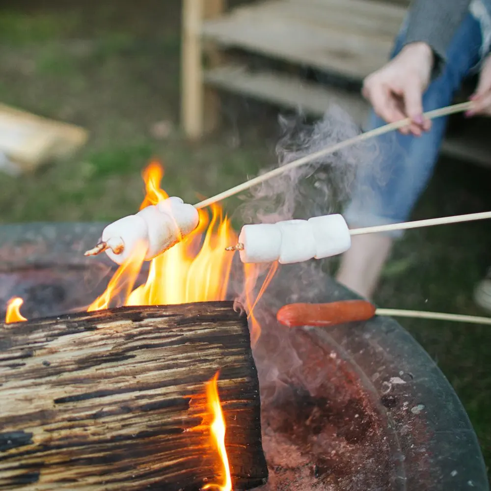100-200pcs 50cm*5mm  Disposable Bamboo BBQ Skewers Natural Wooden Skewer Wood Stick BBQ Accessory Bar Party Restaurant Utensils