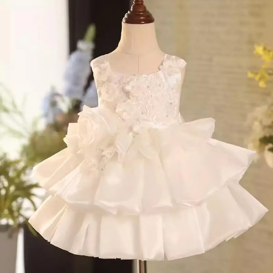 

2024 New Children's Princess Ball Gown Wedding Birthday Baptism Party Evening Dresses Bridesmaid Dresses A3799 Vestidos