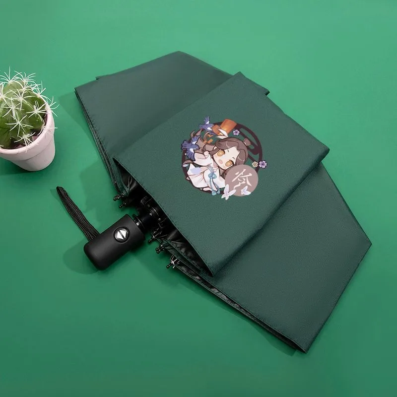 

Благословение небожителей,Зеленый, розовый, синий, фиолетовый, TI Guan Ci Fu, официальные благословения небес, аниме, анти-УФ, автоматический компактный зонт от дождя для женщин и мужчин