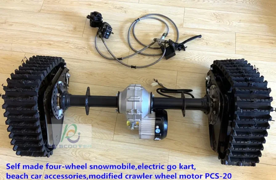 Self made four-wheel snowmobile,electric go kart,beach car accessories,modified crawler wheel motor PCS-20