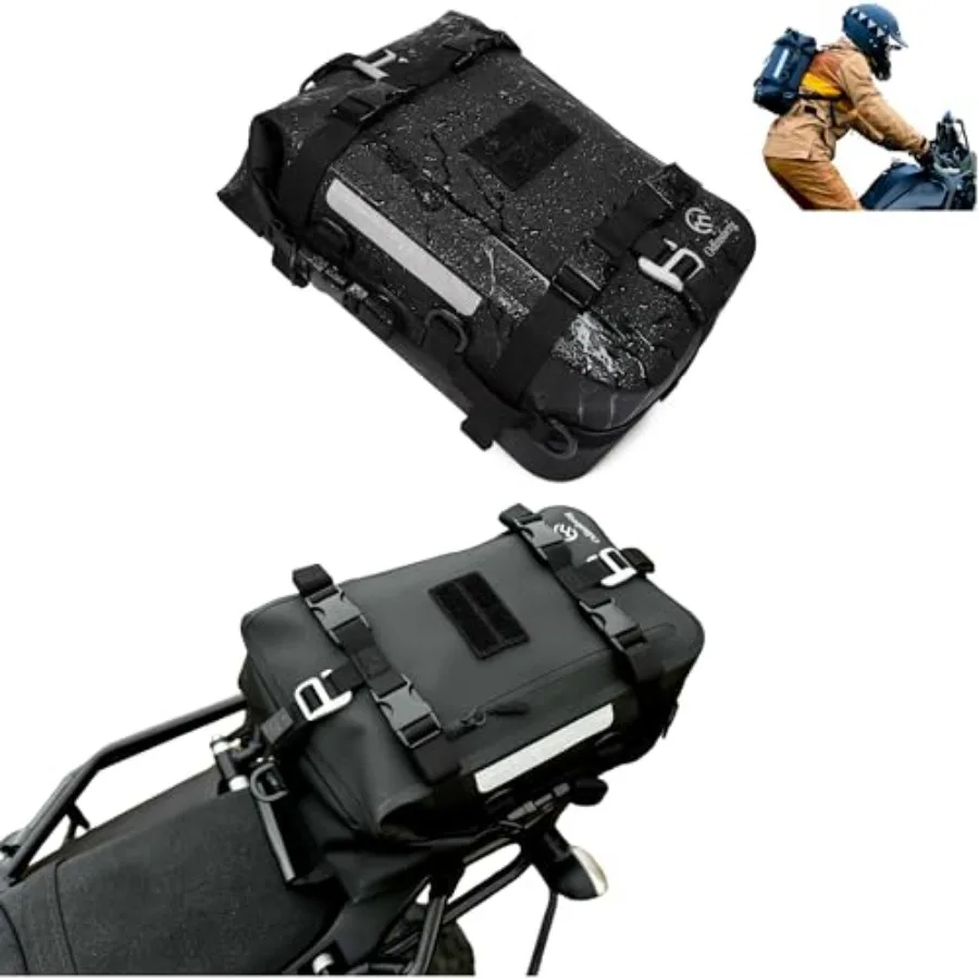 

15L 100 Waterproof Motorcycle Tail Bag for Sissy Bar Rear Rack and Seat All-in-One Dry Bag Saddlebag Pannier Backpack Luggage I