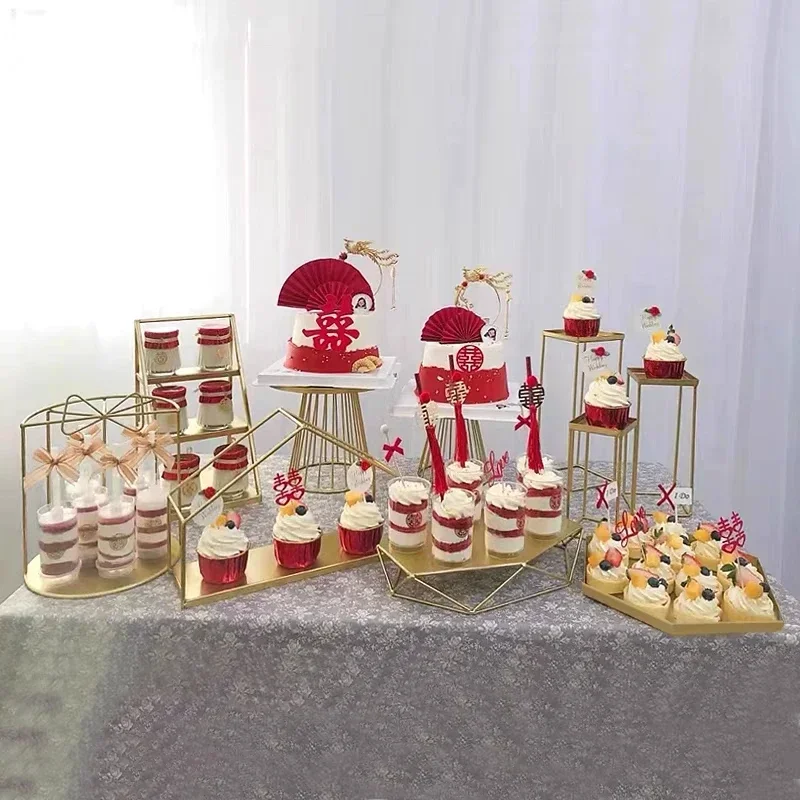 European Dessert Stand Wedding Decoration Tiered Cake Display Afternoon Tea Buffet Table Snack Holder
