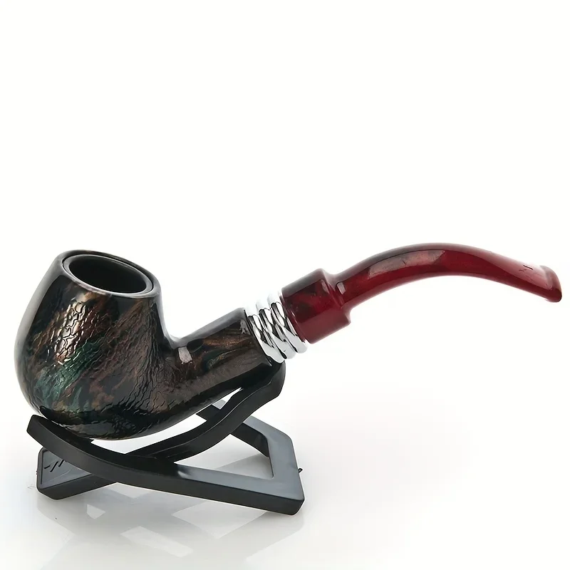 Fashion Snake Scale Colorful Wooden Pipes Filter Smoking Pipe Ebony Tobacco Pipe Cigar Grinder Smoke Handmade Gift For Father