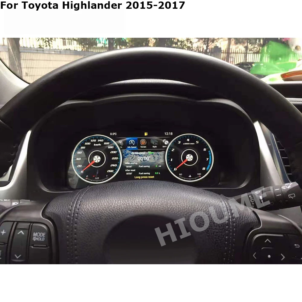 

12.5 Inch Touch Screen Android 9.0 Car LCD Cluster Instrument Multimedia Dashboard Modification for Highlander 2015~2017