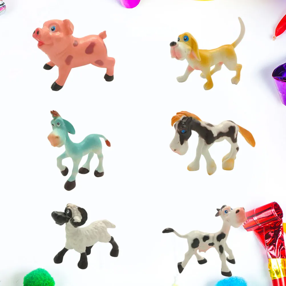 6Pcs Farm Animal Figures Realistic Plastic Wildlife Play Set for Children Animal Learning Imagination Development