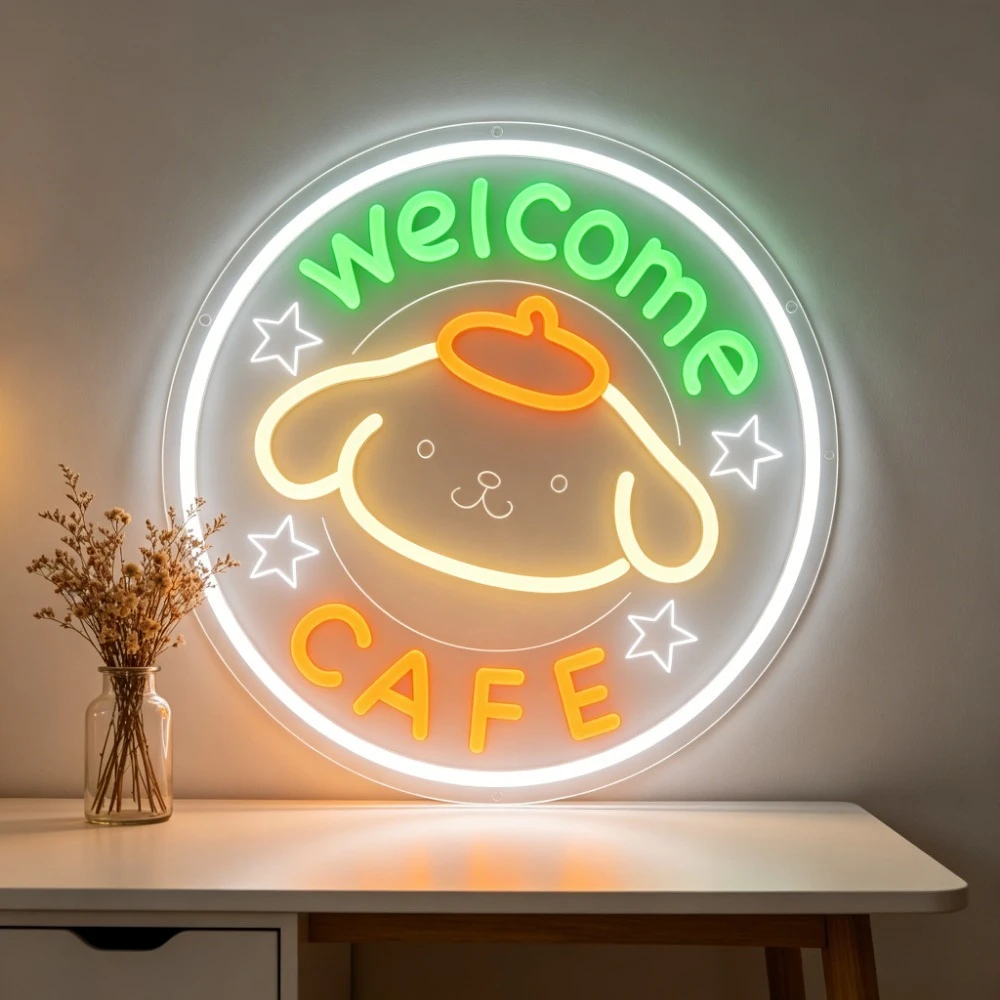 

Welcome Cafe Neon Sign LED Dimmable USB Power Neon Light for Cafe Bar Restaurant Home Bedroom Living Room Party Wall Decor Gifts