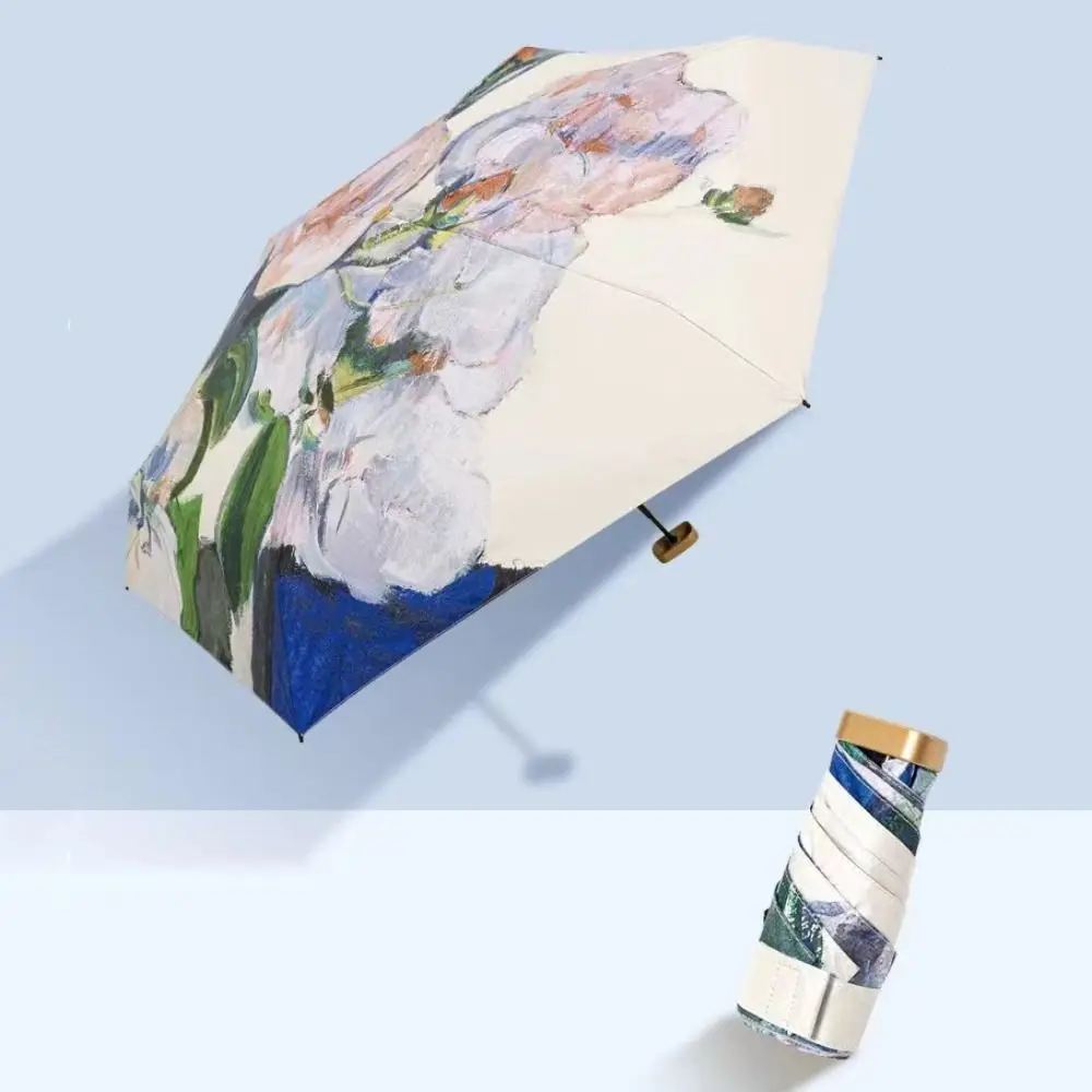 

Easily Store Mini Sun Umbrella Portable Anti UV Rain Umbrellas Creative Lightweight 6-Folding Parasol Student
