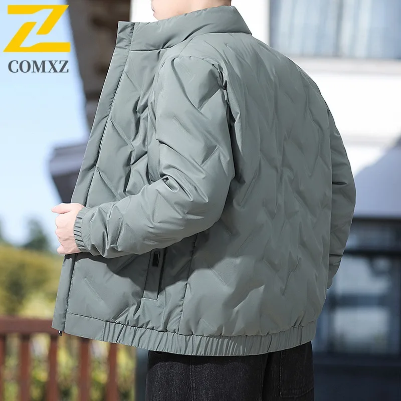 

COMXZ Мужская куртка на белом утином пуху, теплая толстая куртка-пуховик, пальто, мужское повседневное пальто высокого качества, тепловая зимняя деловая парка