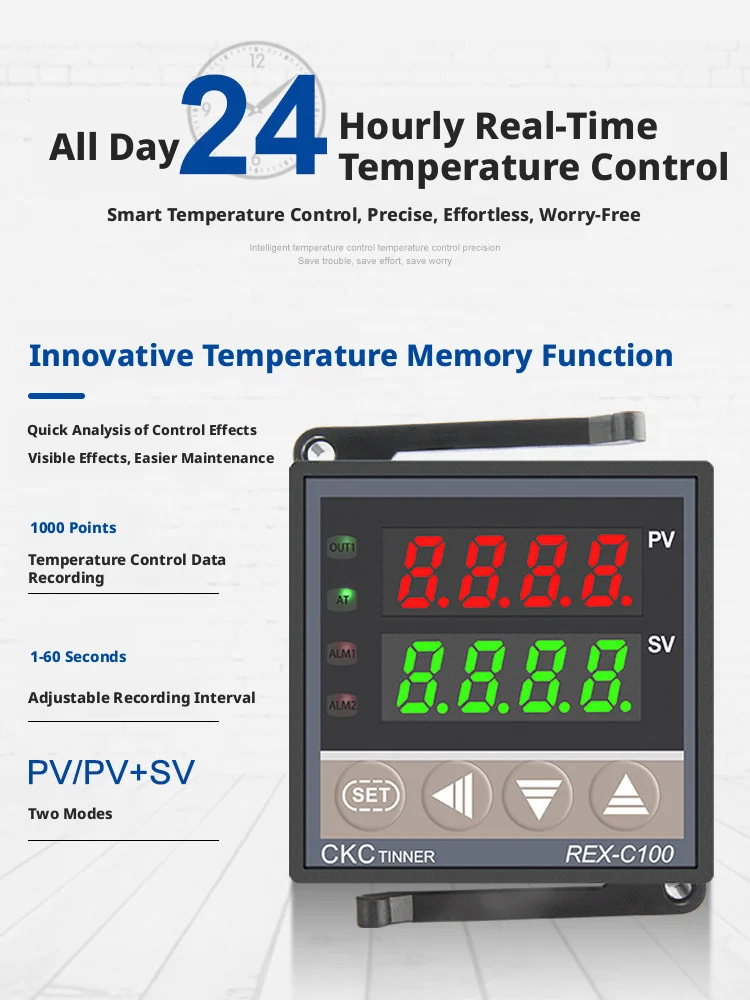 Programmable Thermostat REX-C100/C400/C700, 3-32VDC In, Supports SSR & Contactor, K-Temp, 2/3-Wire, Industrial Grade