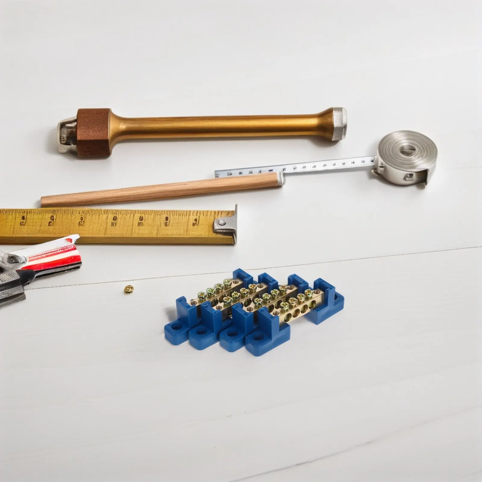 4Pcs Ground Bus Bar Copper Terminal Block Terminal Positions Efficient Heat Dissipation for Electrical Grounding Distribution