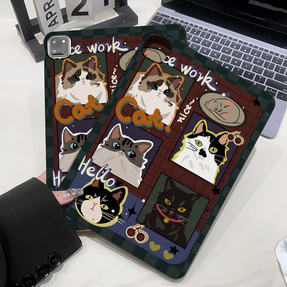 Cute Kitten Tablet Case For Xiaomi Mi Pad 8 Pro 11.2 2025 Cases Mi Pad 7S 7 Pro 11.2 6S 6 Pro 11 Mini 8.8 Poco Pad 12.1 Covers