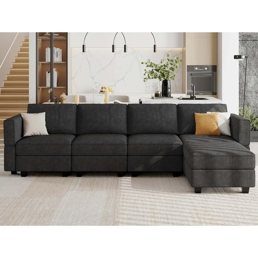 L Shaped sectional sofa with Storage Seat ,Modular Couch Convertible Chaise,Living Room Sofas.