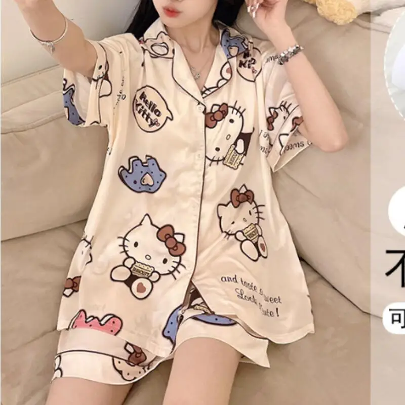 

Cute Sweet Beauty Style Pajamas Summer New Cartoon Youth Short Sleeved Shorts Home Clothes Fashion Anime Student Set Comfortable