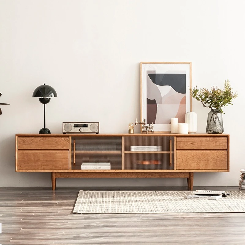 Kirsche Lagerung Wohnzimmer TV Ständer Homestay Schlafzimmer Nische Nordic TV Ständer Massivholz Home Home Möbel Ein Fernseher