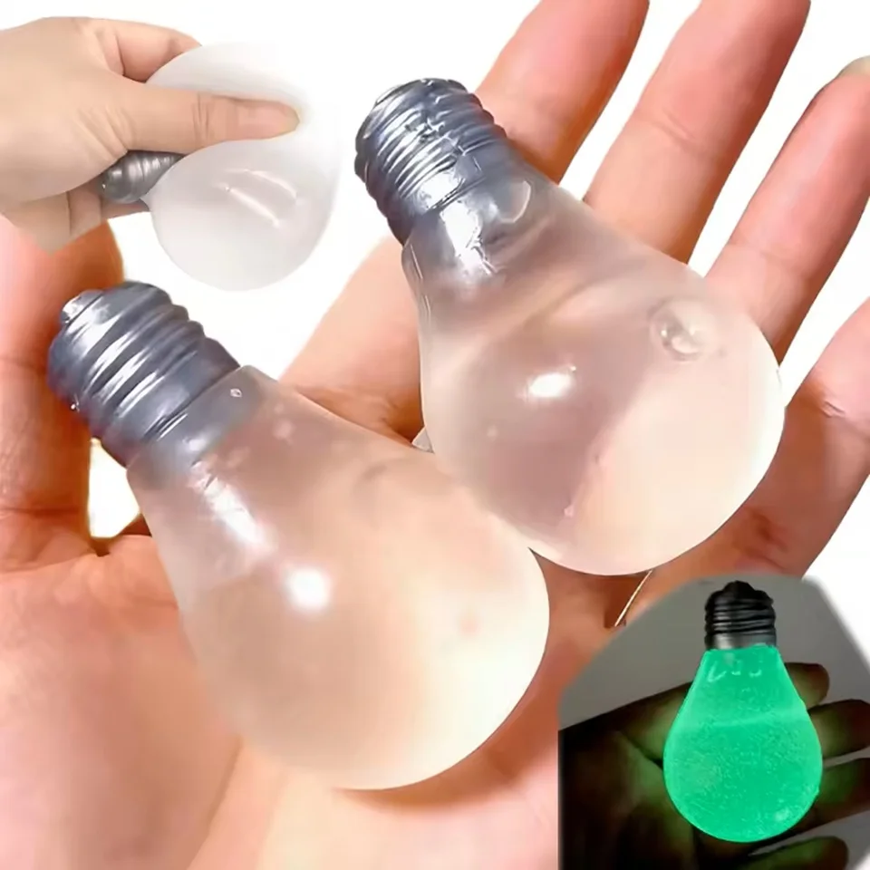 Squishy Light Bulb Maltose Luminous Squeeze Toy Slow Rebound Sensory Fidget Toy ASMR Sensory Stress Relief Toy view 3