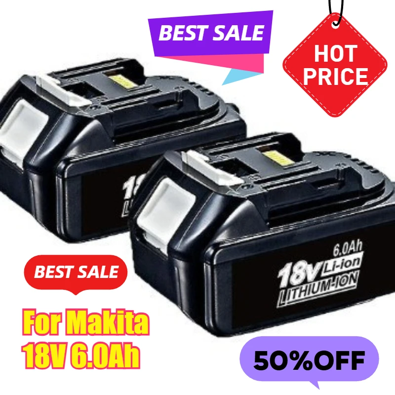 

For Makita 18V 6000mAh BL1830 BL1850 Cordless Power Tools Rechargeable Batteries