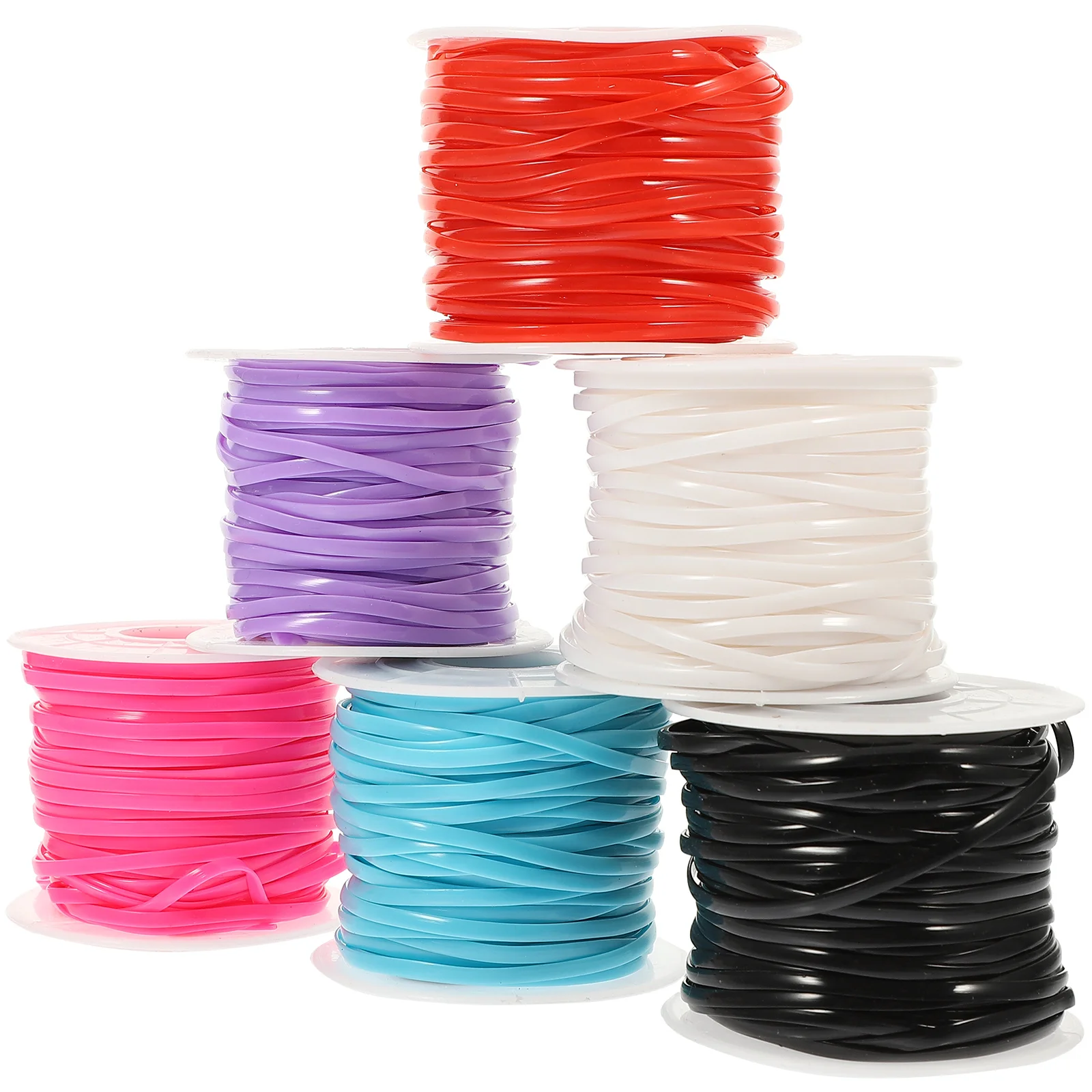 Braided Rope Key Chain Craft Cord Suite Macrame Jewelry Making Pvc DIY Bracelet Durable Lanyard Ropes Strong Plastic Hand Woven