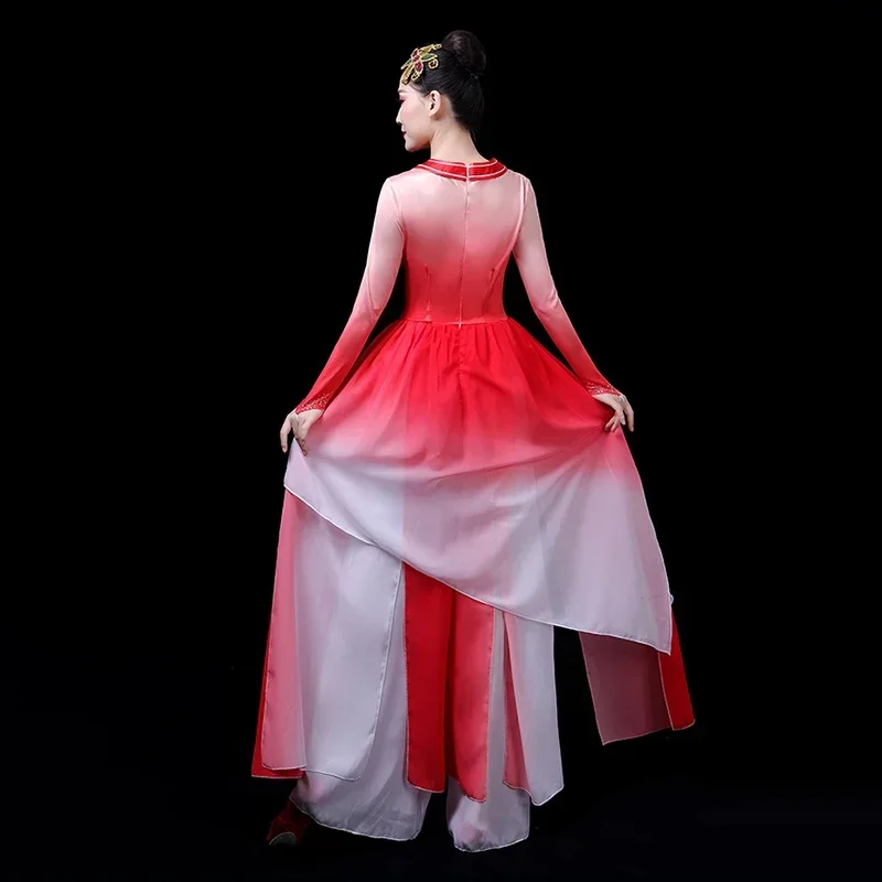 Costumes de danse classique pour femmes, à la mode, élégant, chinois wind2025, nouveau costume de scène de danse pour fans nationaux pour adultes