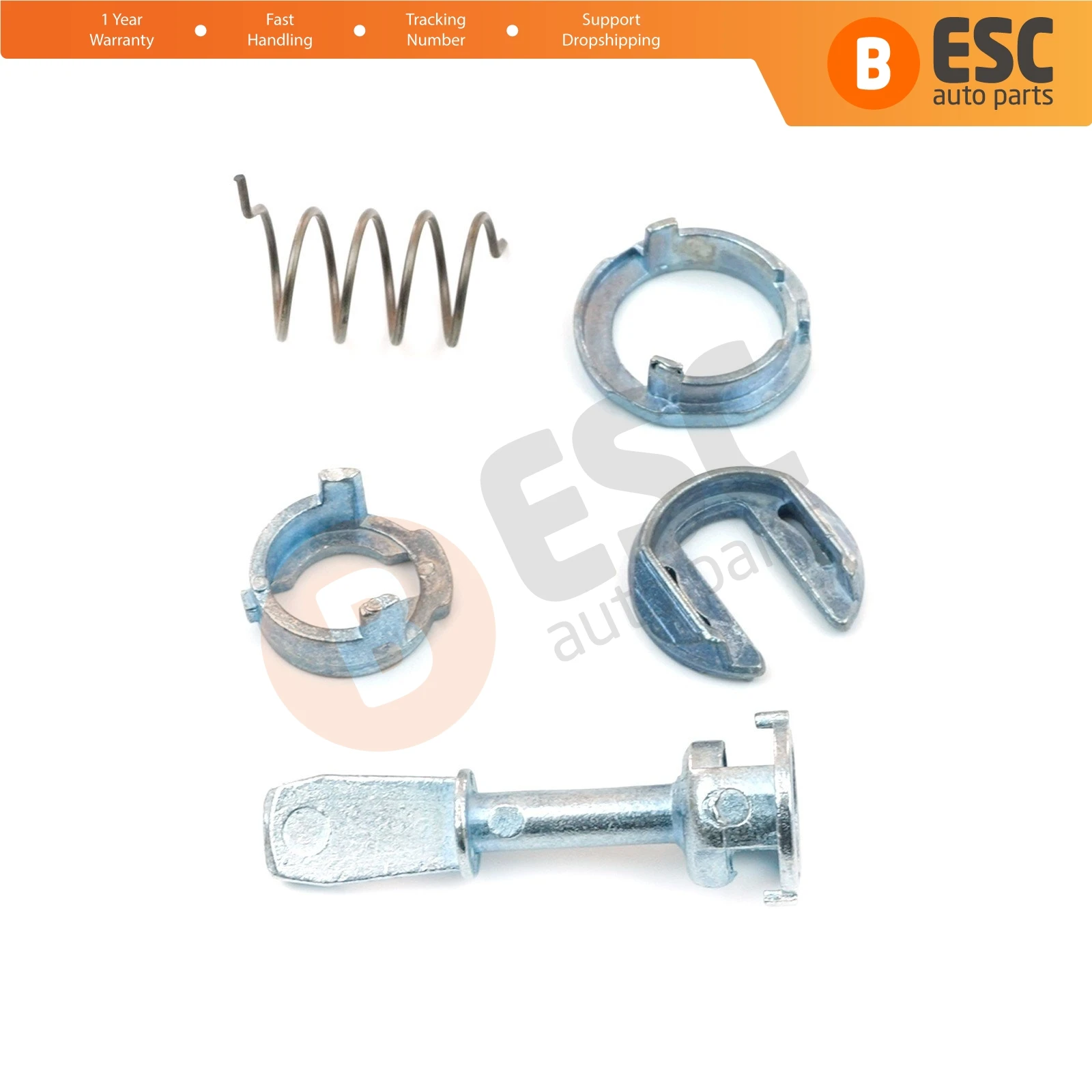 ESC Auto Parts V2EDP52 Door Lock Barrel Repair Kit, Front Left and Right Door for VW Polo 2/3 2002-2009; 1U0837167E