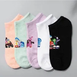 Disney Cartoon Inside Out 2 Short Socks Joy Sadness Fear Anger Disgust Anime Figures Printed Light Color Short Kids Gifts