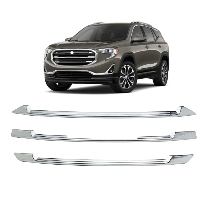 For GMC Terrain 2018-2020  ABS Chrome Front Center Mesh Grille Grill Cover Trim Molding Guard Decoration Accessories